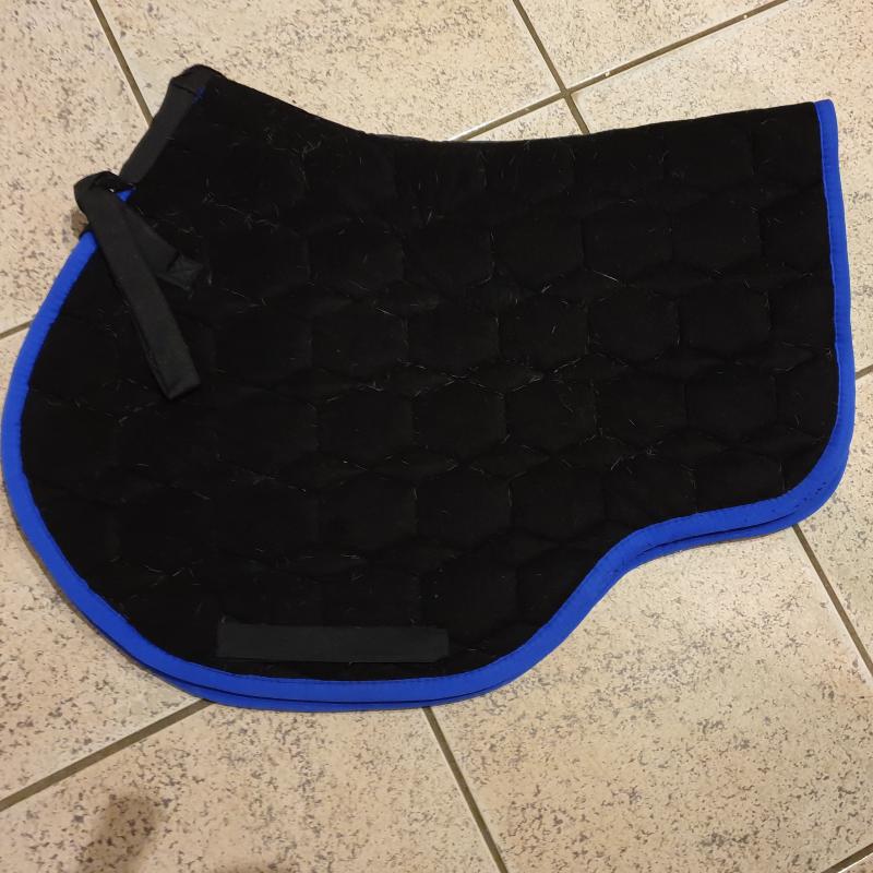 Tapis mattes taille cheval noir et bleu